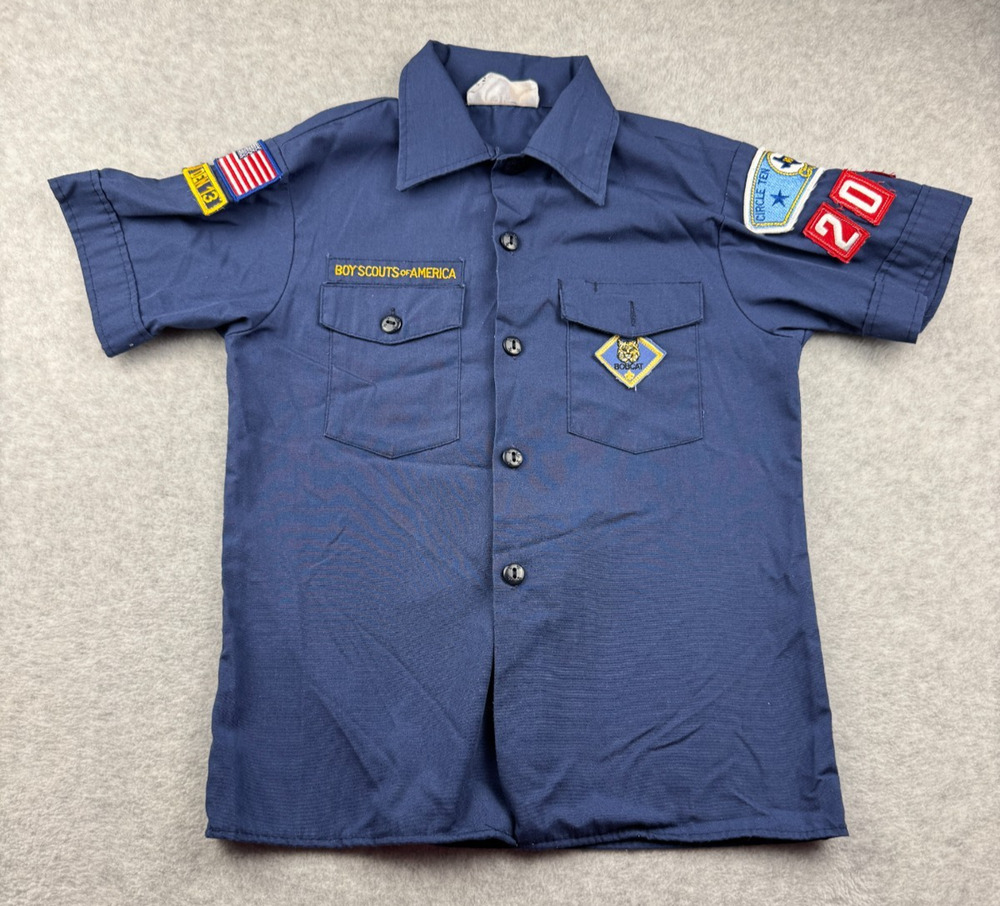 Boy Scouts Of America Vintage Uniform Official Troop Shirt 7 YOUTH Medium